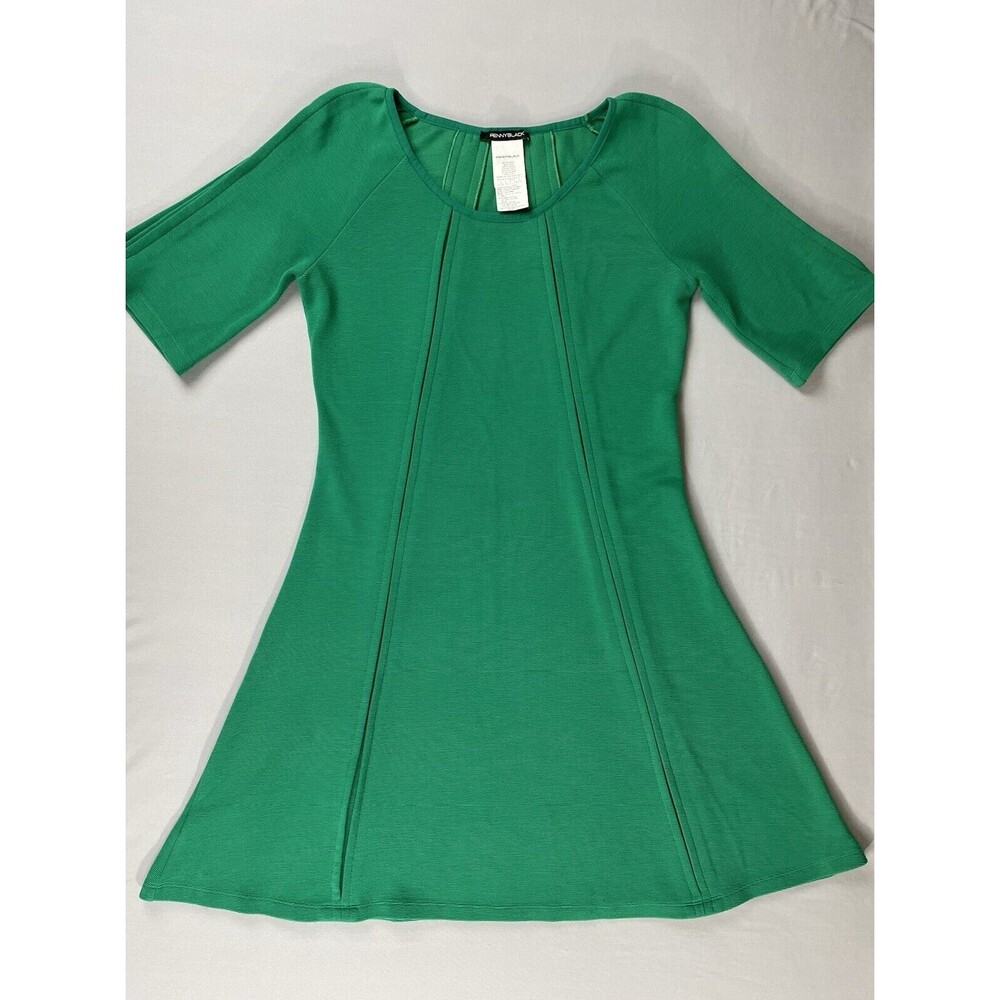 PennyBlack Fit & Flare Midi Jersey Dress Women's Large Green Retro Classic